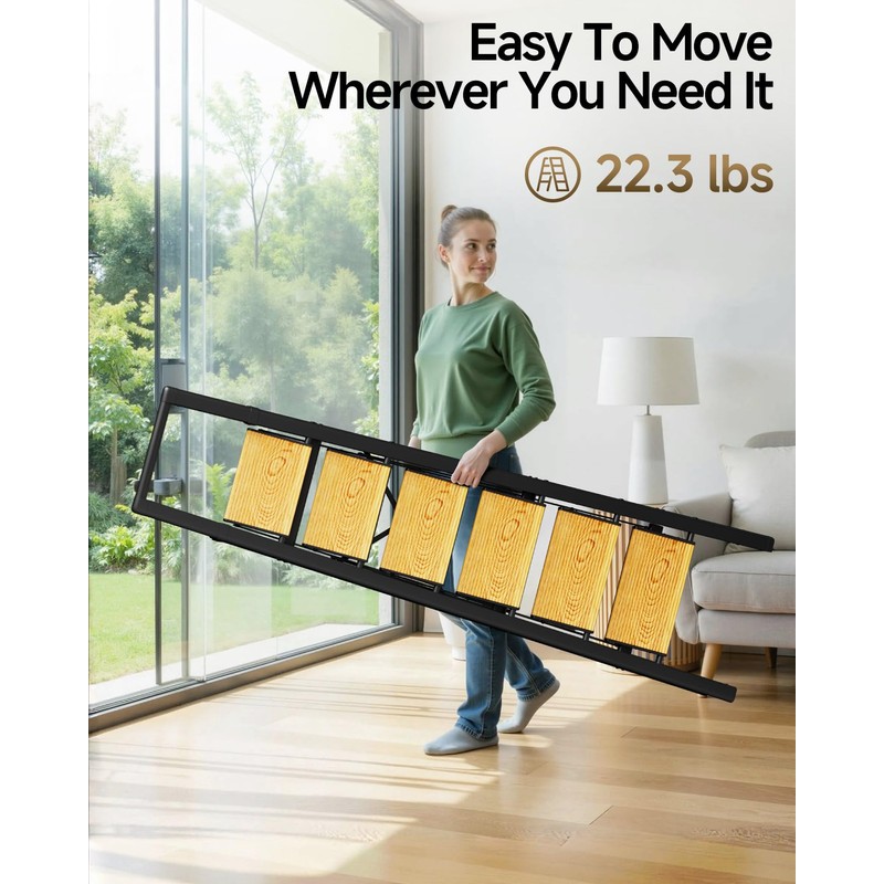 GameGem 6 Step Ladder Folding Step Stool with Anti-Slip Pedal,Portable