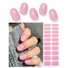 Wahrshei Semi Cured Gel Nail Strips, 20pcs Classic Pink Gel