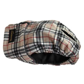 Glenndarcy Female Dog Season Nappy - Waterproof Fabric (Size Medium and 2 Washable pads, Camel Stewart)