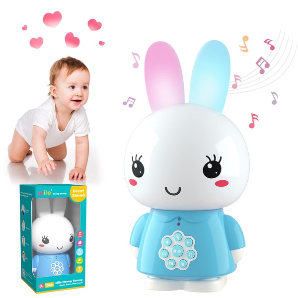 Alilo Bunny Kids Audio Player for Music Stories Learning, Screenfree Educational Toys Develop Imagination, Rechargeable | Voice Recoding Gifts for Girls Boys 0-6 Years Ears Light Up (Honey Bunny)