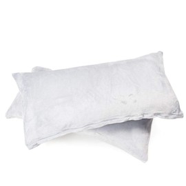MALIKA Set of 2 Cashmere Touch Fleece Cushion Covers, Sofa Cushion Cover, Couch Cushion Cover, Size: 2 x 40 x 80 cm, Design: Silver