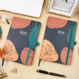 Diary 2025 - Diary 2025 Week to View from Jan. 2025 to Dec. 2025, 2025 Diary A5 with Back Pocket, Hard Cover, Elastic Closure, 21.5 x 15.5 x 1.5 cm…