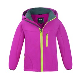 M2C Girls Hooded Waterproof Windbreaker Fleece Lined Softshell Jacket 7-8 Rose