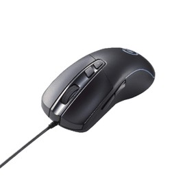 Elecom M-G01URBK Gaming Mouse, 5 Buttons, High Performance Gaming Sensor, 80 Million Times Durable Switch, 4 Stage DPI Switching (700-6200), Black