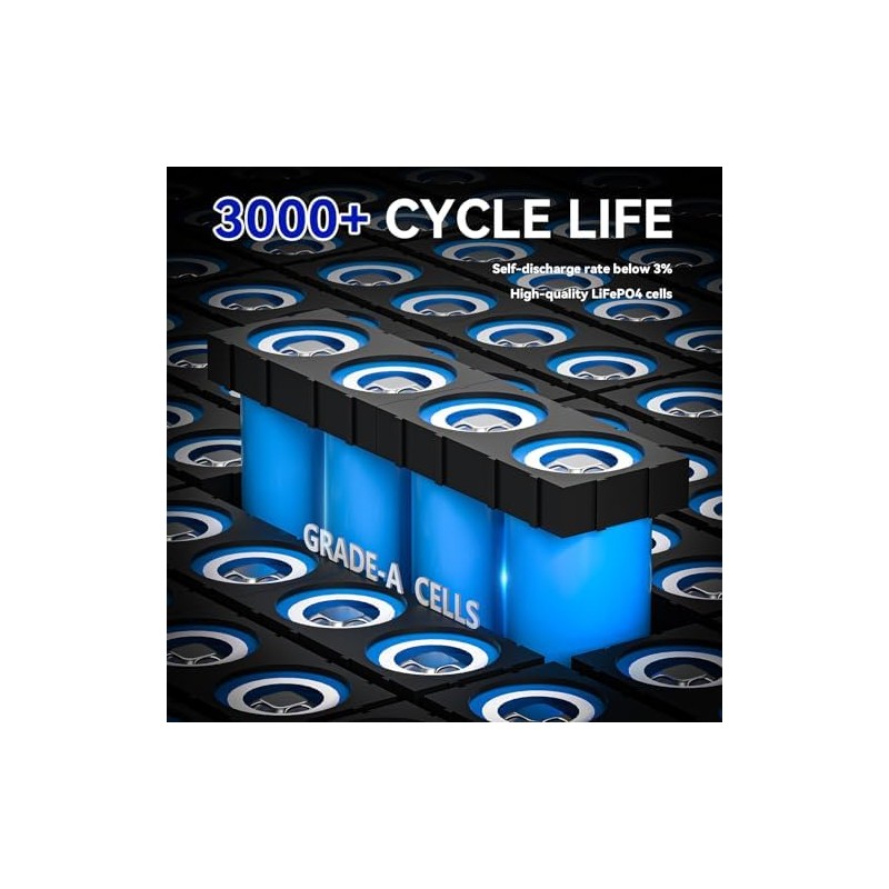 XZNY 12V 20Ah Lithium Battery, 4000+ Cycles 12V LiFePO4 Battery