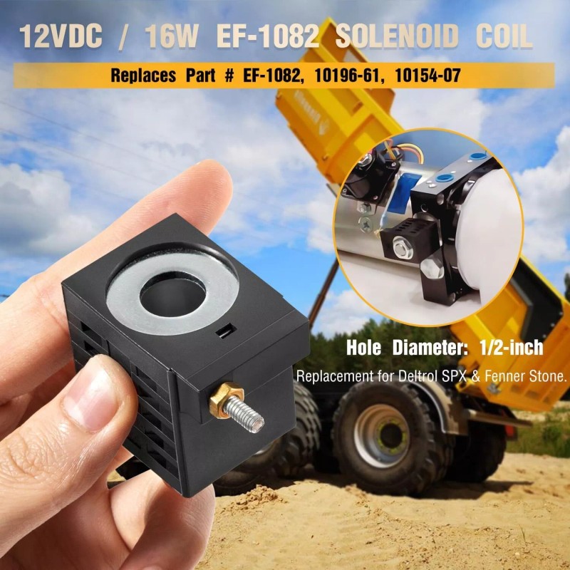 for Deltrol EF-1082 8-32 Solenoid Coil 12VDC/16W Fits for Hydraulic