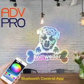 ADVPRO Name Personalize Rottweiler RGB Dynamic Glam LED Sign Cut Shape Intelligent 3D Wall Decoration Multicolor Dynamic Lighting St06s22-fnd-p0076-tm