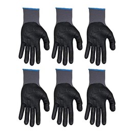 Golden Stag Work Glove Heavy Duty Foam Nitrile with Dots Glove 6 Pack, Medium, 322