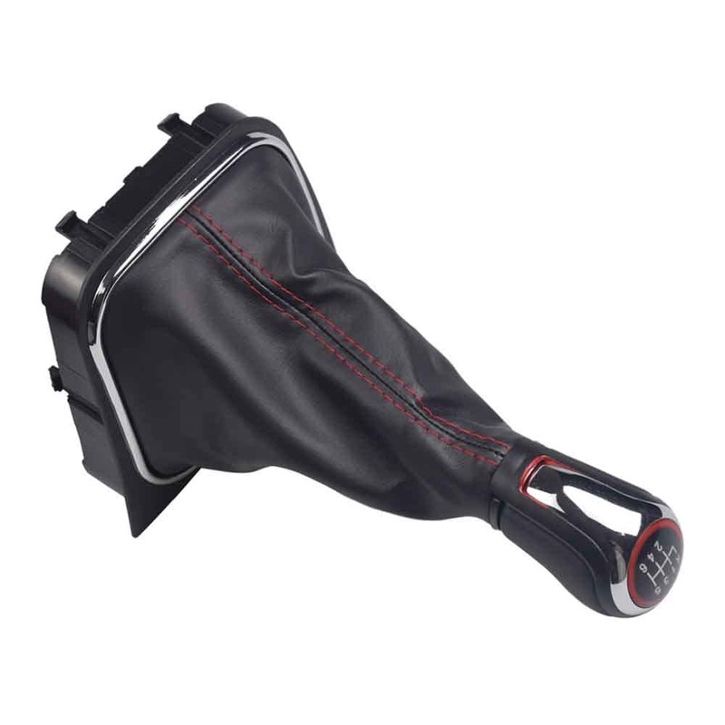Kakulkomen Manual Car 6 Speed Chrome Leather Gear Shift Knob