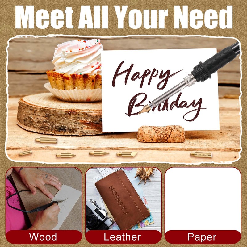Lothee 43 Pcs Wood Burning Tips Kit, Wood Burning Letters