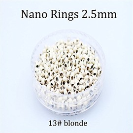 Nano Copper Micro Rings Dreadlock Beads Microlink nano micro tube ring For Tip/Ring Hair Extensions Link Hair Tools Accessories (#13 Bleach Blonde)