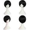 clarahead Emo Wig Men Short Black Wig Emo Costume Set