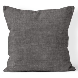 Encasa Homes Chenille Cushion Covers, Set of 2, Grey, 50 x 50 cm, Textured, Solid Colour, Soft & Smooth, Square Accent Decoration Cushion for Couch, Sofa, Chair, Bed & Floor