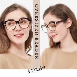 OCCI CHIARI 2.0 Reading Glasses Womens Stylish Square Round Readers 1.0 1.25 1.50 1.75 2.0 2.25 2.50 2.75 3.0 3.5(Brown,2.00)