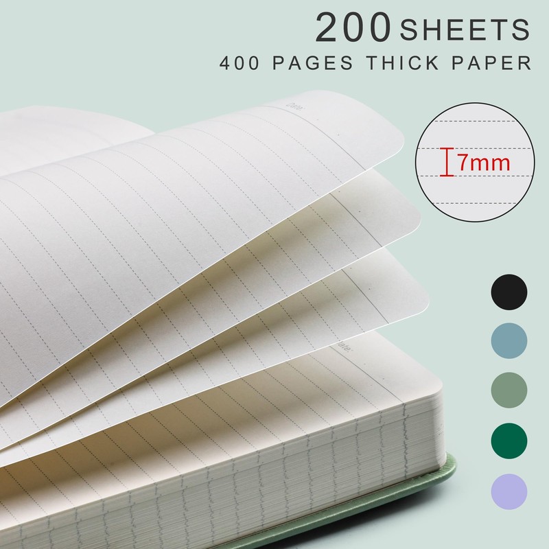 EMSHOI 400 Pages Notebook A5-100gsm Lined Journal Thick Notepad, Hardcover