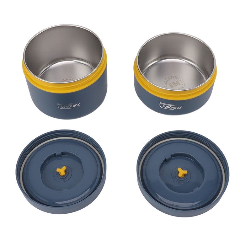 Bento Lunch Box Round with Lid Bag Leakage Proof Stainless