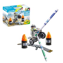 PLAYMOBIL Color 71377 Moto, diseño Creativo de vehículos con bolígrafos y Accesorios solubles en Agua para Realizar Acrobacias sorprendentes, Juguetes para niños a Partir de 5 años