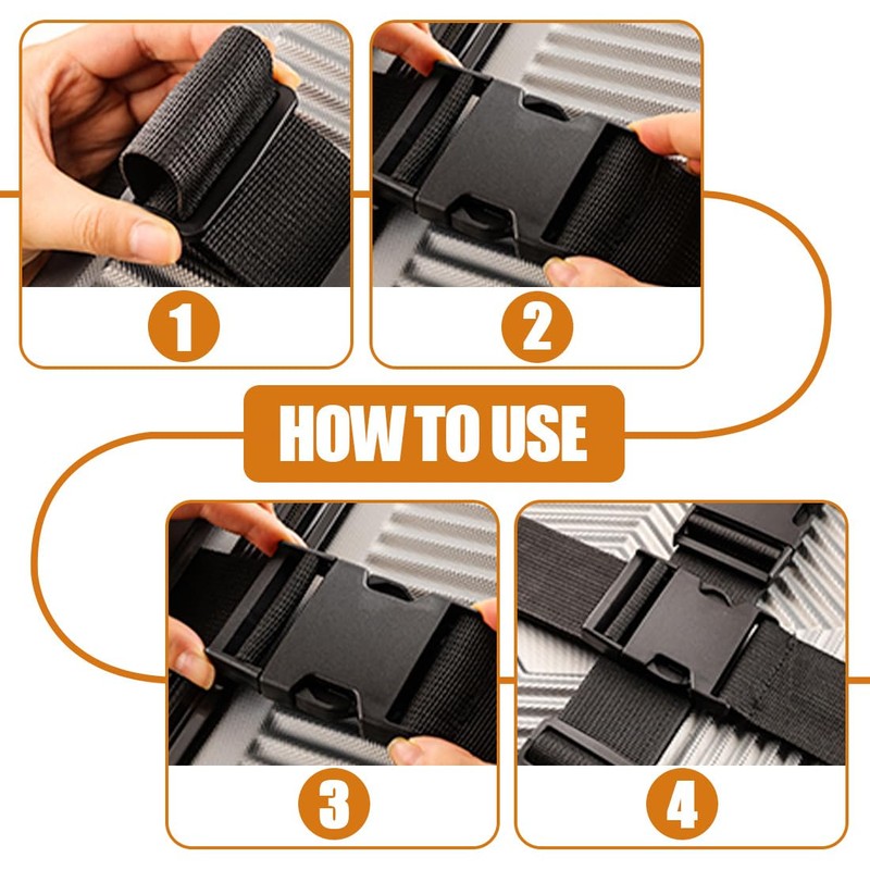 SULIUDAJI Black Suitcase Strap 200 Cm Luggage Strap Long Suitcase