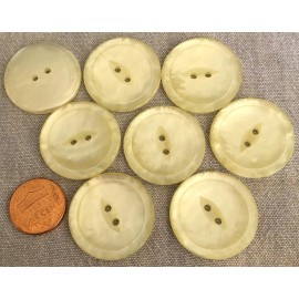 Unbranded 8 Large Ivory Cream Cat Eye Plastic Pearlized Coat Buttons 1 1/8" 28mm  # 8906