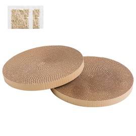 Round Cat Scratcher Refill 10 inch Diameter 7/8 Inch Thickness Circle Scratcher Replacement Pads Cat Scratching Boardcat Scratcher Pad for Indoor，2 PCS