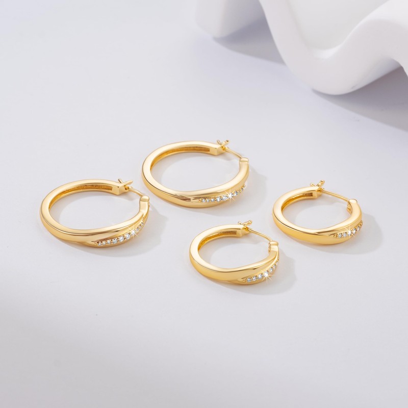vuiikhir 14K Gold Earrings for Women 14K Gold Hoop Earrings