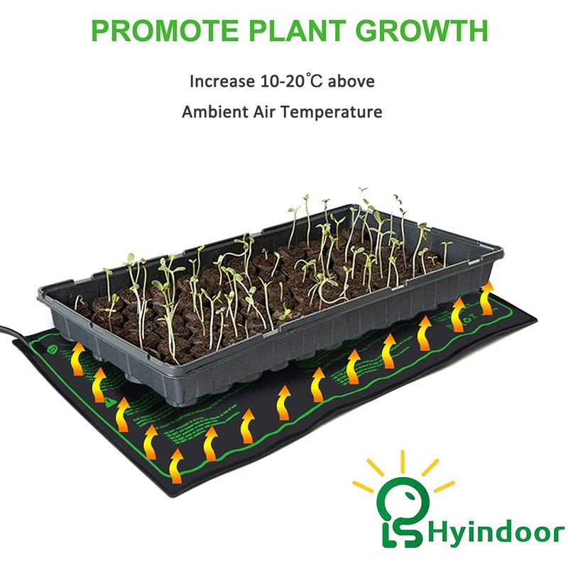 Hyindoor Seedling Heat Mat Heated Propagator Durable Waterproof Seedling Heating