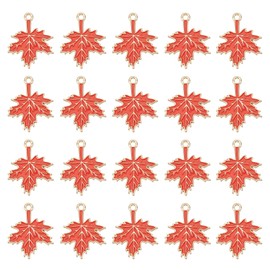 SUNNYCLUE 1 Box 60Pcs Maple Leaf Charms Enamel Leaves Charm Thanksgiving Charms Autumn Fall Leaf Small Charms Colorful Metal Alloy Charm for Jewelry Making Charm DIY Necklace Earrings Bracelets Craft