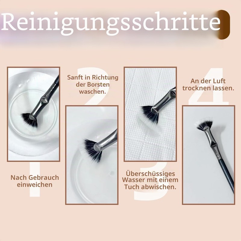 GmwyCzV Pack of 5 Angled Fan-Shaped Eyelash Brush, Foldable Wavy