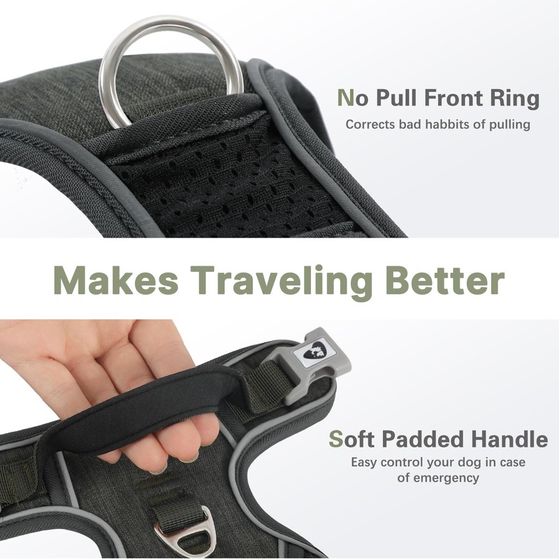 Belababy Large Dog Harness, Anti Pull Dog Harness with Soft