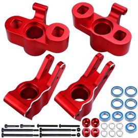 GoHobby Aluminum Front Knuckles Steering Blocks & Rear Hub Stub Axle Carriers for ARRMA Kraton 8S BLX 1/5 Scale RC Truck, fit Outcast 8S, Replaces ARA330558 ARA330565 Upgrades (Red)