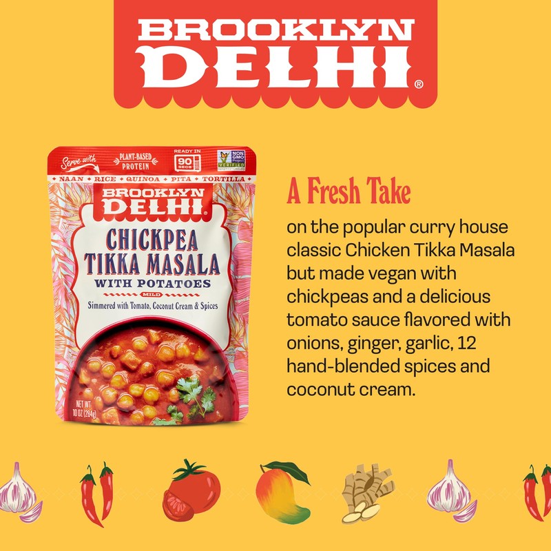 Brooklyn Delhi Chickpea Tikka Masala Pouches - Ready to Eat,