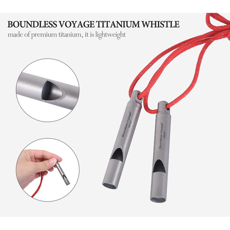 iBasingo Titanium Whistle Outdoor Camping Hiking Hunting Climbing Emergency Survival