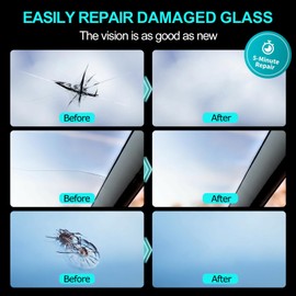 Yocisku Professional Windshield Crack Repair Kit, Upgraded Glass Repair Fluid for Automotive Glass Chips & Cracks, High Pressure & Long-Lasting Restoration, Easy DIY Windshield Tool Set (20ML x 2)