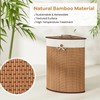 Giantex Corner Laundry Hamper with Lid, 58 L Bamboo Laundry
