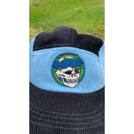 Snakebootz Cotton Corduroy Cap Hat Grateful Dead Blue Roses Skull Camp Tattoo Bertha