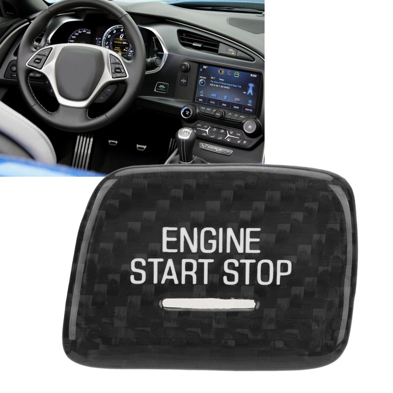 Engine Push to Start Button Cover Carbon Fiber Start Switch