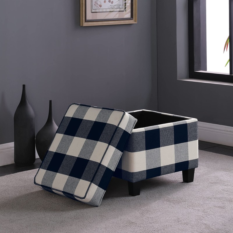 HomePop Home Decor | K7342-F2262| Classic Square Storage Ottoman with