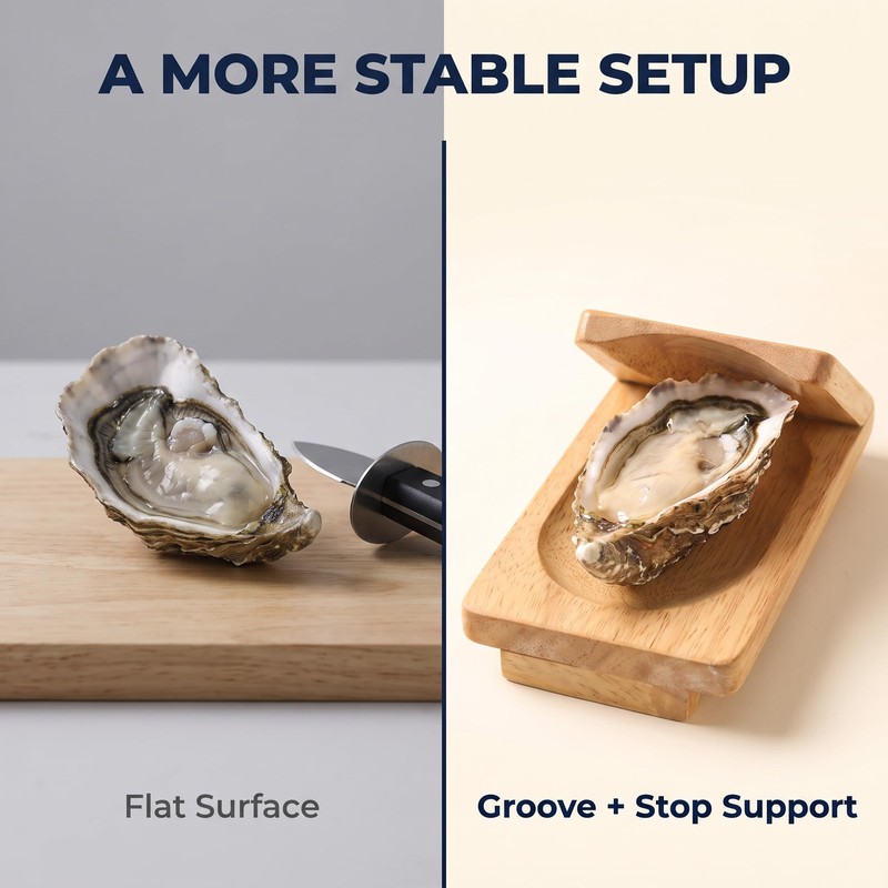 Fansoftiks Oyster Shucking Opener Shucker Seafood Clamp Tool Holder Shellfish