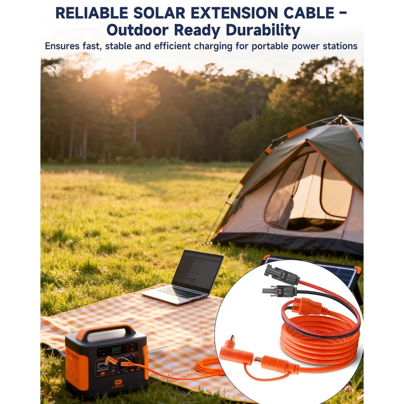 YHPWOQ 6FT Solar Connector to DC 8mm Adapter Cable
