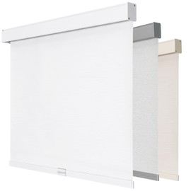 Joydeco 100% Blackout Roller Shades Cordless Blinds for Windows, Free-Stop Shades, UV Protection, Natural Woven Blinds for Home and Office, Light-Proof Aluminum Cover (33" W x 75" H, White)