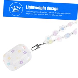 KOMBIUDA Earbuds Case Cover with Beaded Chain TPU Protective Shell for Easy Open Design Convenient Keychain Durable and Stylish Earphone Protector