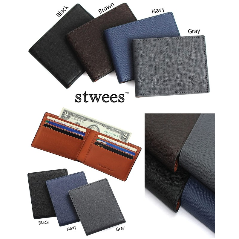 maskfactory stwees bifold leather wallets - Ultra slim, RFID, Front