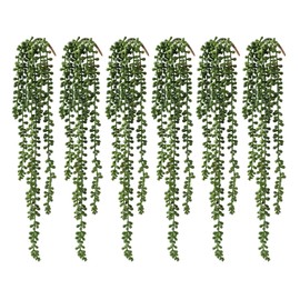 dallisten 6 Pcs Artificial Succulents Hanging Plants, Fake String of Pearls Greenery Plants,Decoration for Wall, Home,Garden,Indoor and Outdoor