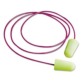 Moldex 6900 Pura-Fit Single-Use Earplugs, Corded, 33NRR, Bright Green, 100 Pairs
