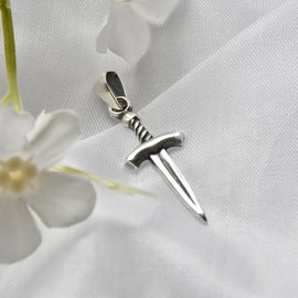 Sword Pendant Sterling Silver 925 Dagger Minimalist Charm Necklace Unisex Jewellery Gift