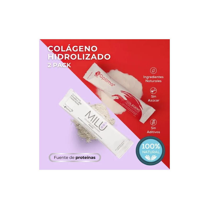Kit Colágeno Óptimo Sin Sabor + Milu Colágeno Marino Forte