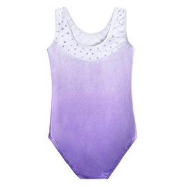 DAXIANG Leotards for Girls Gymnastics Toddler Dance Clothing Ballet Tutu Sparkles Black Blue Purple Colorful Ribbons, Shiny Purple, 1-2 Years