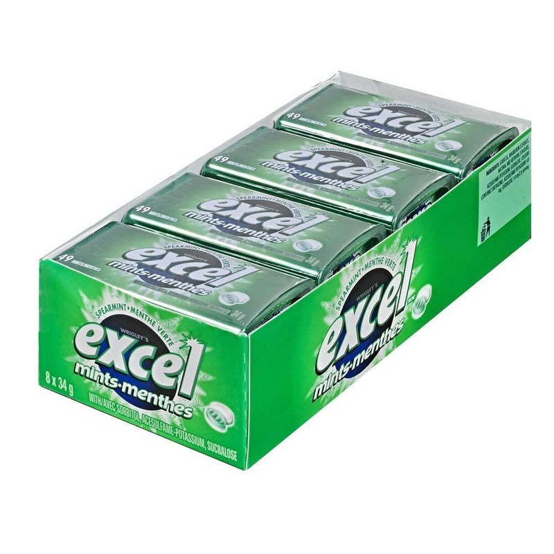 Excel Mints Spearmint, 34gm Tin, 8 Count