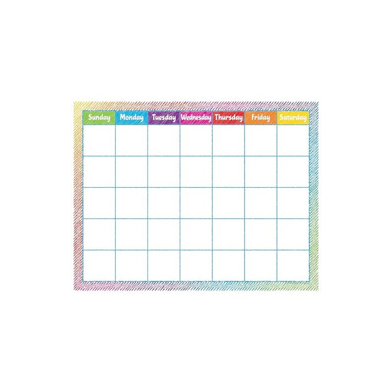 Teacher Created Resources Colorful Scribble Calendar Chart