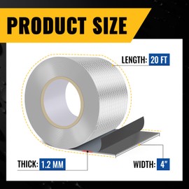VIVIDA Aluminum Butyl Tape 4" × 20', Waterproof Aluminum Foil Butyl Sealing Tape for Outdoor Use, Corrosion Resistant, Repair for Metal Roof, RV, Windows, 1 Roll